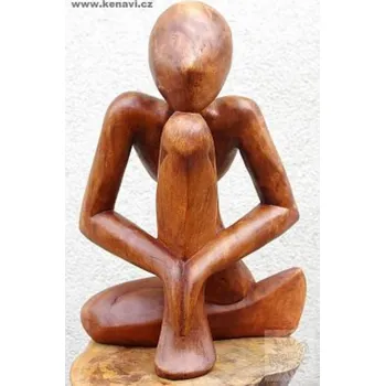 MEDITACE - dřevěná soška 40 cm