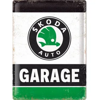 Plechová cedule Postershop Plechová cedule: Skoda - Garage Green - 30x40 cm