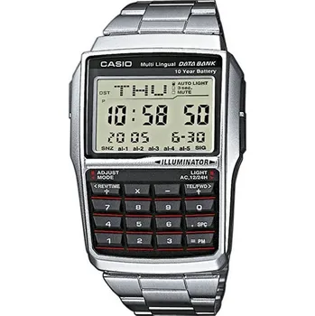 Oblečení a móda Pánské hodinky Casio DATABANK CALCULATOR STEEL Černá Stříbřitý