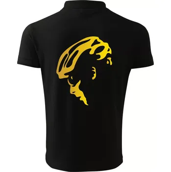 Pánská košile Hlava cyklista zlatá - Polokošile pánská Pique Polo 203 - 4XL ( Černá )