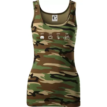 Dámské tričko Zapni cyklorežim - Dámské Maskáčové tílko - M ( Hnědý maskáč )