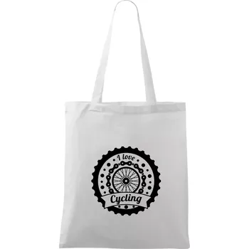 I love cycling - kolo - Taška bavlněná - 42 x 38 cm ( Bílá )