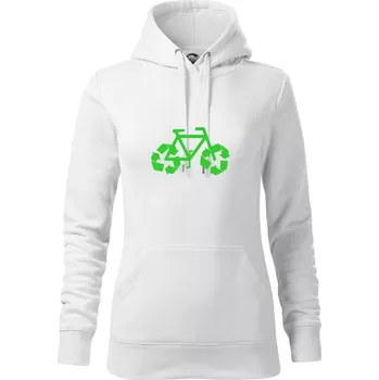 Dámská mikina Kolo ekologie - Mikina dámská Cape s kapucí - XS ( Bílá )