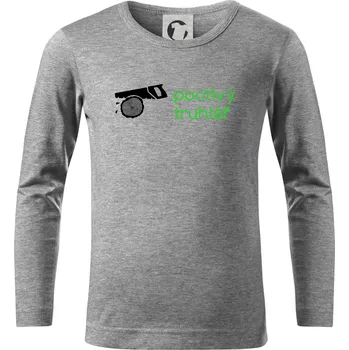 Chlapecké tričko Poctivý Truhlář - Triko dětské Long Sleeve - 122 cm/6 let ( Tmavě šedý melír )