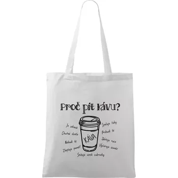 Nákupní taška Benefity kávy - Taška bavlněná - 42 x 38 cm ( Bílá )