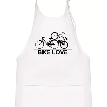 Kuchyňská zástěra Bike love - Dětská zástěra na vaření - Univerzální velikost ( Bílá )