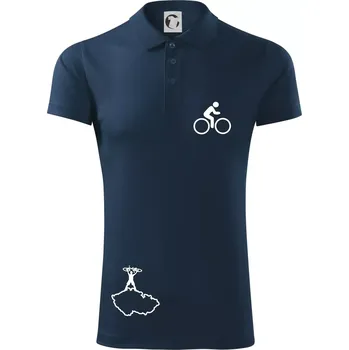 Pánská košile Mapa ČR + kolo na prsu - Polokošile Victory sportovní (dresovina) - L ( Námořní modrá (velmi tmavá - téměř černá) )