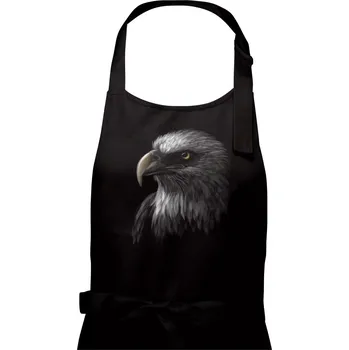 Kuchyňská zástěra Orel portrét - Dámská zástěra na vaření - Univerzální velikost ( Černá )