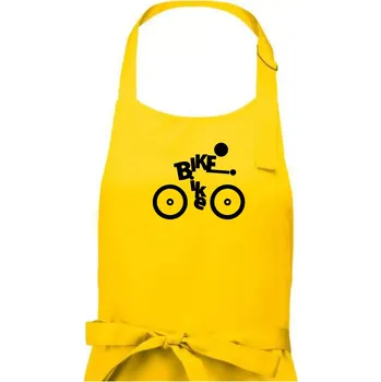 Kuchyňská zástěra Bike nápis postava - Pánská zástěra na vaření - Univerzální velikost ( Žlutá )
