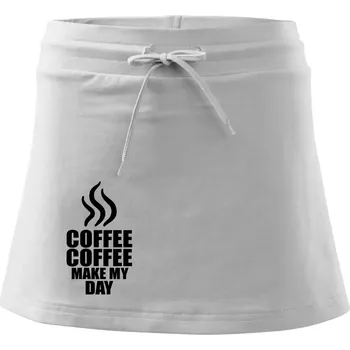 Dámská sukně Coffee make my day - Sportovní sukně - two in one - XS ( Bílá )