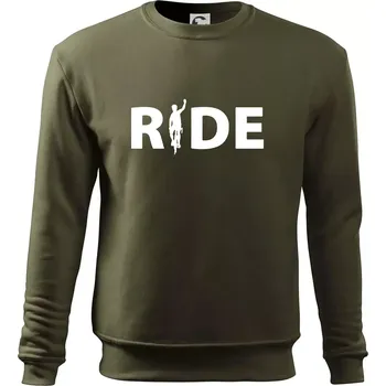 Pánská mikina Ride - nápis s cyklistou - Mikina Essential pánská - 3XL ( Military )