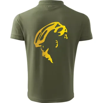 Pánská košile Hlava cyklista zlatá - Polokošile pánská Pique Polo 203 - XL ( Khaki )