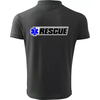 Pánská košile Záchranář rescue kříž modrý - Polokošile pánská Pique Polo 203 - 4XL ( Tmavá břidlice (šedá se zeleným nádechem) )