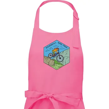 Kuchyňská zástěra Downhill and free holka - Dámská zástěra na vaření - Univerzální velikost ( Růžová )