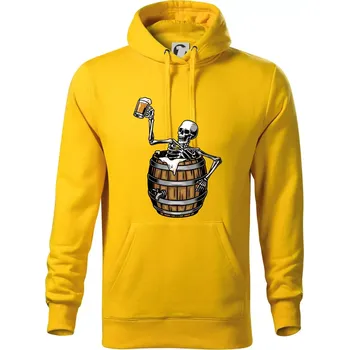 Pánská mikina Kostra pivo - Mikina pánská Cape s kapucí - 2XL ( Žlutá )