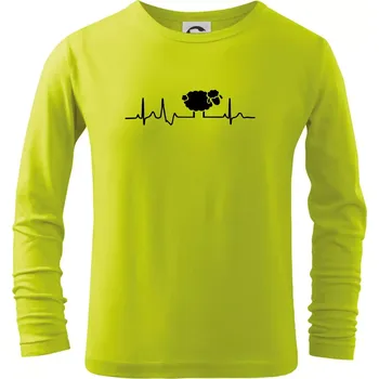 Chlapecké tričko EKG černá ovečka - Triko dětské Long Sleeve - 122 cm/6 let ( Limetková )