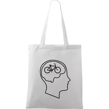 Myslím jen na kolo - Taška bavlněná - 42 x 38 cm ( Bílá )