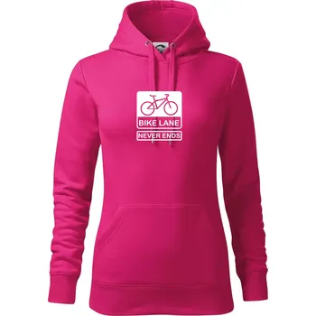 Dámská mikina Bike lane - Mikina dámská Cape s kapucí - L ( Purpurová )