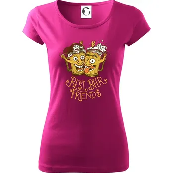 Dámské tričko Best beer friends party (Pecka design) - Dámské triko Pure - S ( Fuchsiová )