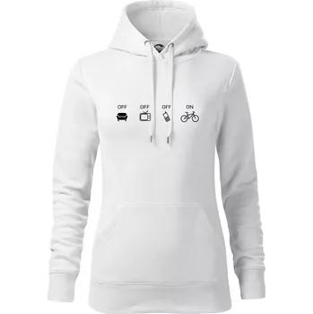 Dámská mikina Zapni cyklorežim - Mikina dámská Cape s kapucí - XS ( Bílá )