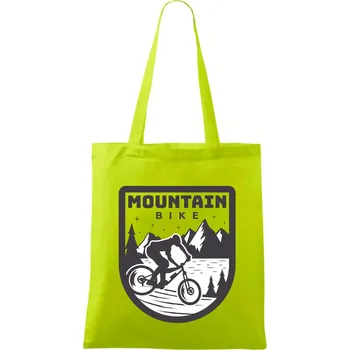 MTB mountain bike logo prsa zaoblené - Taška bavlněná - 42 x 38 cm ( Limetková )