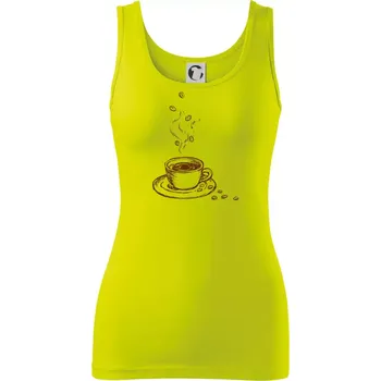 Hrnek plný čerstvé kávy - Dámské tílko - XS ( Limetková )
