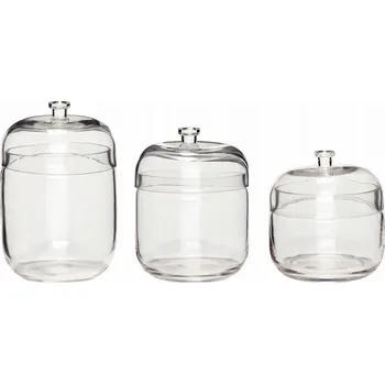 Úložný box Hübsch FILL Skleněné Nádoby pro Skladování 3 Ks / Bezbarvé