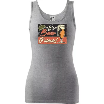 Dámské tričko Čas na pivo - Dámské tílko - M ( Tmavě šedý melír )