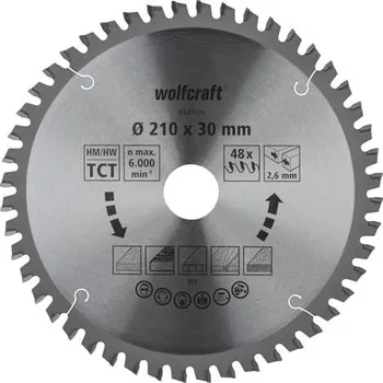 Pilový kotouč WOLFCRAFT Wolfcraft pilový kotouč pro pokos.pily čisté řezy o305x30 Z72 6549000, 6549000
