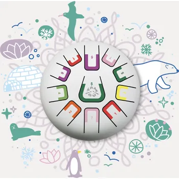 Hudební nástroj pro děti Kovový bubínek Tambů 20 cm bílý