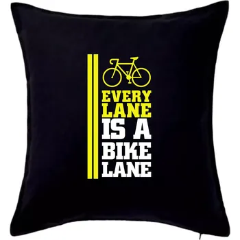 Polštář Every Lane Bike Lane - Polštář 50x50 - 50x50 - Včetně výplně ( Černá )
