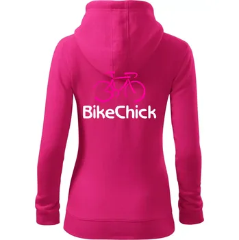 Dámská mikina Bike Chick - Dámská mikina trendy zipper s kapucí - XL ( Purpurová )