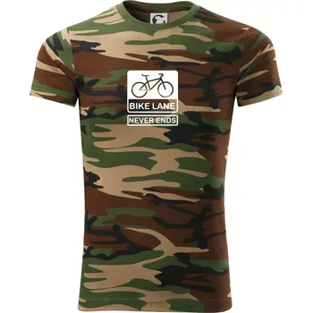 Pánské tričko Bike lane - Army CAMOUFLAGE - XL ( Hnědý maskáč )