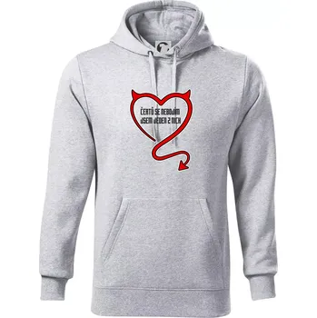 Pánská mikina Čertů se nebojím, jsem jeden z nich - Mikina pánská Cape s kapucí - 3XL ( Světlešedý Melír )