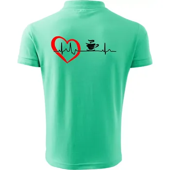 Pánská košile Moje srdce bije pro kávu - Polokošile pánská Pique Polo 203 - S ( Mátová )