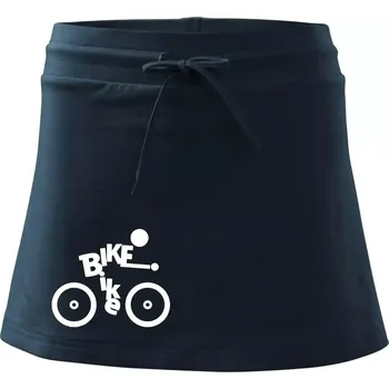 Dámská sukně Bike nápis postava - Sportovní sukně - two in one - XL ( Námořní modrá (velmi tmavá - téměř černá) )