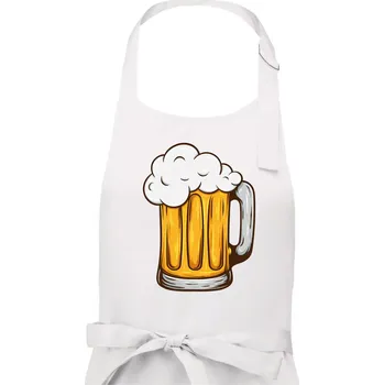 Kuchyňská zástěra Pivní zástěra - Dámská zástěra na vaření - Univerzální velikost ( Bílá )