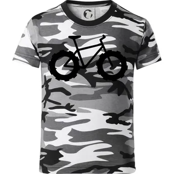 Chlapecké tričko Fatbike - Dětské maskáčové triko - 134 cm/8 let ( Šedý maskáč )