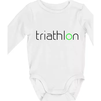 Kojenecký body Triathlon nápis - Body kojenecké s dlouhým rukávem - Dlouhý r. do 3 měs ( Bílá )