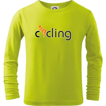 Dětská móda Cycling postava - Triko dětské Long Sleeve - 158 cm/12 let ( Limetková )