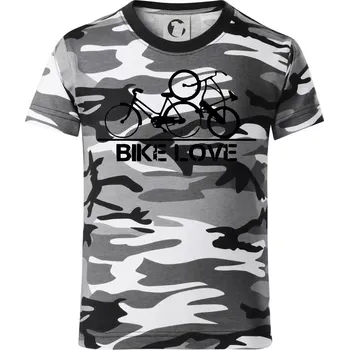 Chlapecké tričko Bike love - Dětské maskáčové triko - 104-110cm / 3-4 roky ( Šedý maskáč )