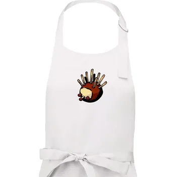 Kuchyňská zástěra Kaštanový ježeček - Dámská zástěra na vaření - Univerzální velikost ( Bílá )