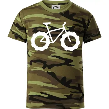 Fatbike - Dětské maskáčové triko - 104-110cm / 3-4 roky ( Zelený maskáč )