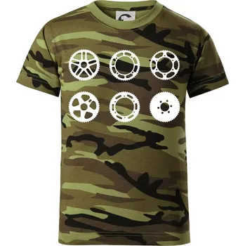 Chlapecké oblečení Cyklo Převodníky - Dětské maskáčové triko - 134 cm/8 let ( Zelený maskáč )