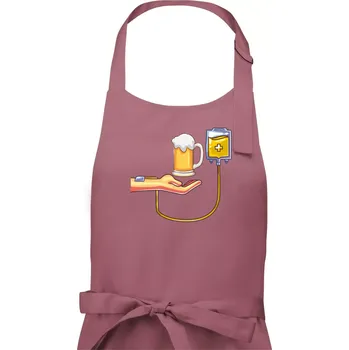 Kuchyňská zástěra Pivo infuze - Pánská zástěra na vaření - Univerzální velikost ( Starorůžová )
