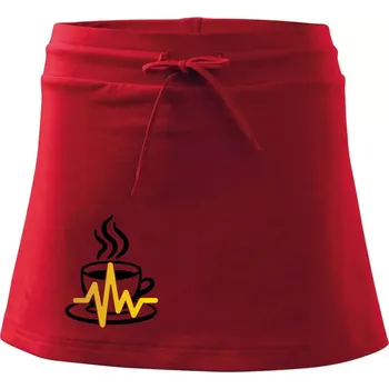 Dámská sukně Káva EKG hrnek - Sportovní sukně - two in one - M ( Červená )