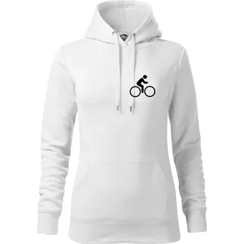 Dámská mikina Cyklistika logo prsa - Mikina dámská Cape s kapucí - XS ( Bílá )