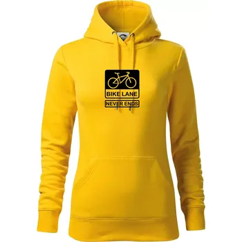 Dámská mikina Bike lane - Mikina dámská Cape s kapucí - S ( Žlutá )