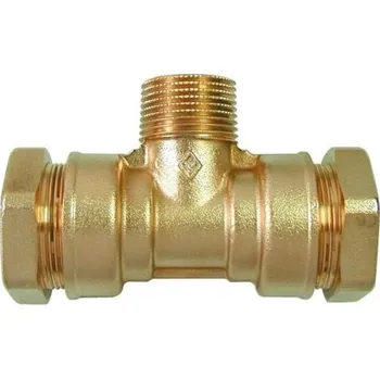 rozdělovač topení Bugatti VALVOPAT BTA T-kus 40x1 1/4"x40mm, s vnějším závitemmm, svěrný, voda/plyn, mosaz
