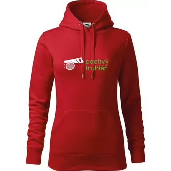Dámská mikina Poctivý Truhlář - Mikina dámská Cape s kapucí - M ( Červená )